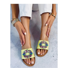 Sandale Flip-flops cu pietre colorate Lowell Green - Inello verde 1