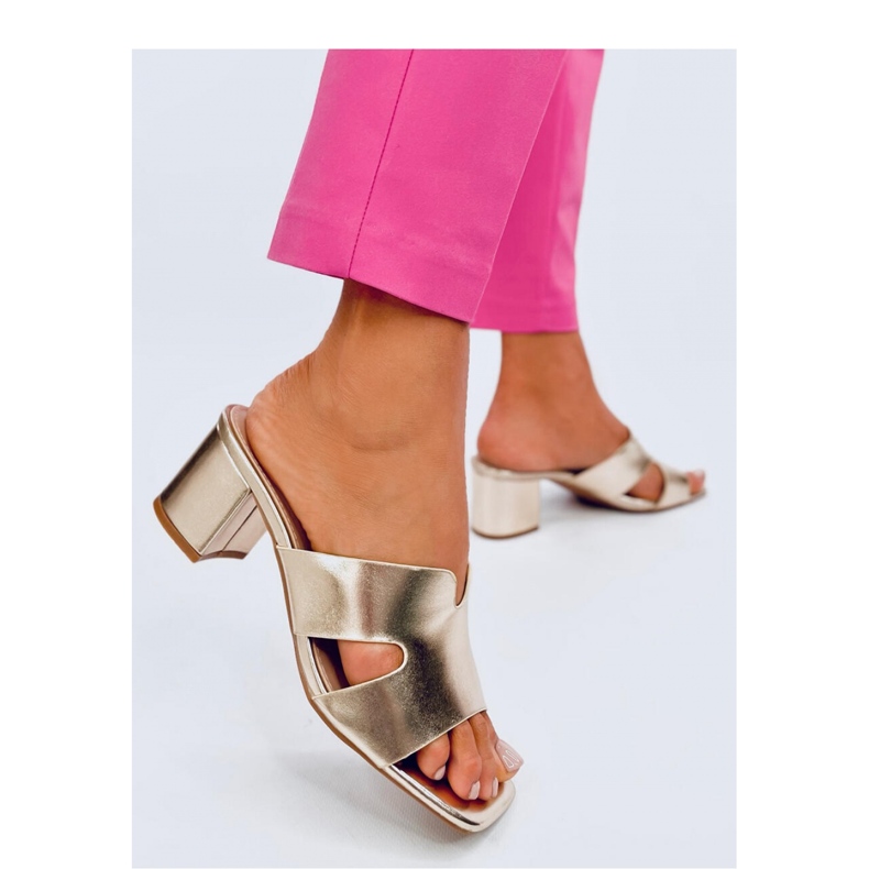 Sandale flip-flops cu toc înalt Vallon Gold - Inello galben 1