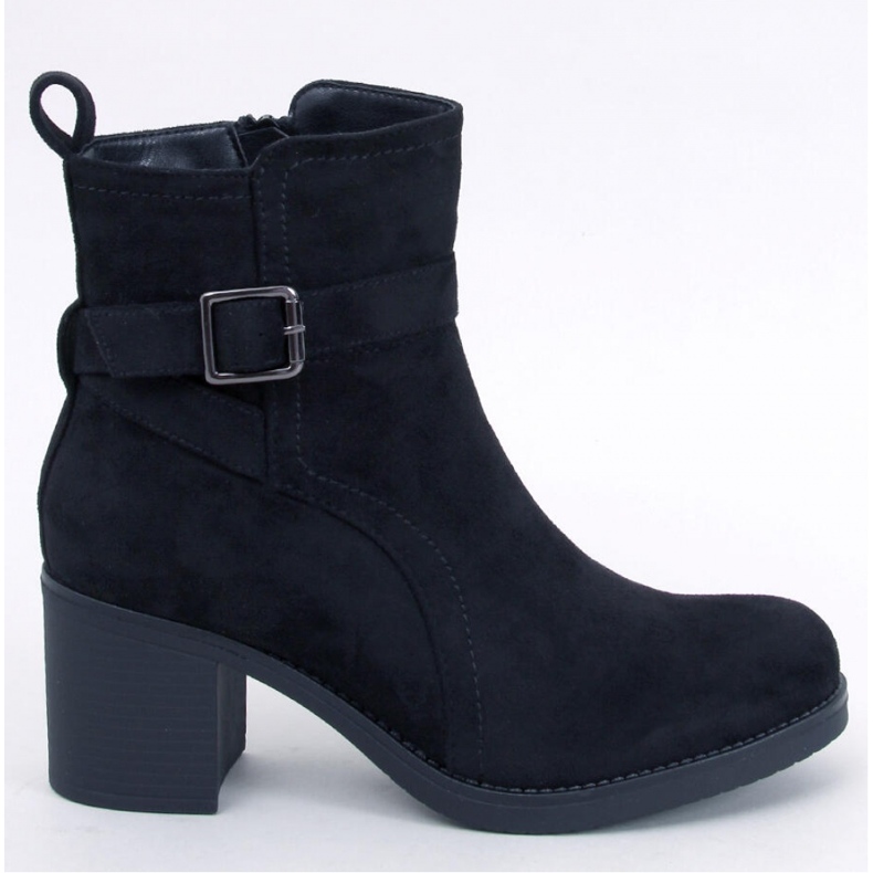 Botine Rennia Black cu toc lat - Inello negru 1