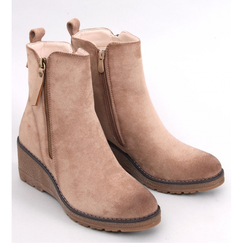 Botine Meyer Beige cu pană - Inello bej 1