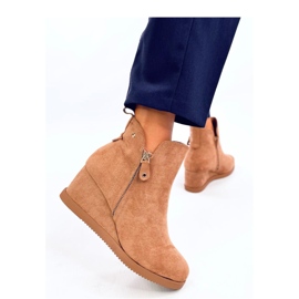 Botine paxten din piele intoarsa Camel - Inello maro 1