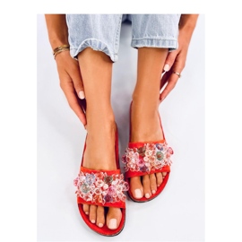 Sandal Cork slapi cu pietre Maliv Orange - Inello portocale 1