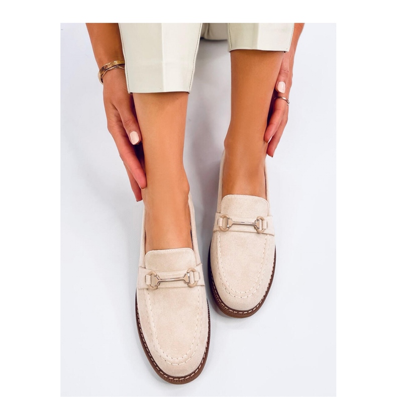 Mocasini de dama din piele intoarsa State Beige - Inello bej 1