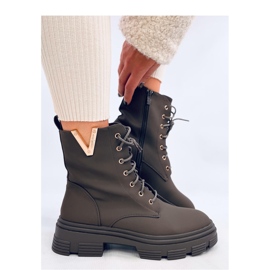 Botine militare cu șireturi Clend Khaki - Inello verde 1