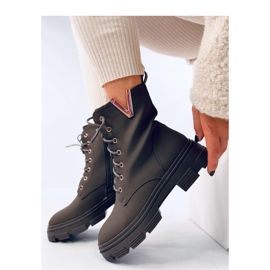 Botine militare cu șireturi Clend Khaki - Inello verde 2