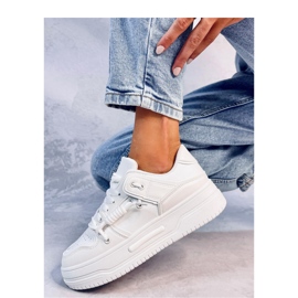 Adidasi Clavell White cu talpa inalta - Inello alb 1