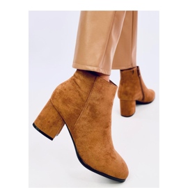 Botine netede Marple Camel cu toc inalt - Inello maro 2