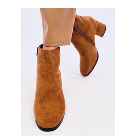 Botine netede Marple Camel cu toc inalt - Inello maro 4