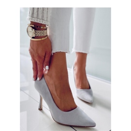 Tocuri înalte damă Giorgia Grey din piele intoarsa - Inello gri 2