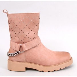 Botine ajurate Issey Khaki - Inello bej 1