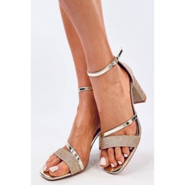 Sandale formale Paolis Gold cu toc înalt - Inello galben 1