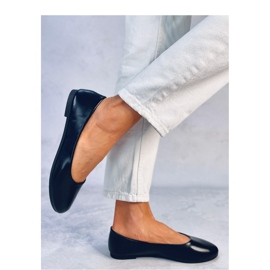 Balerini cu inserție din piele Tova Black - Inello negru 1