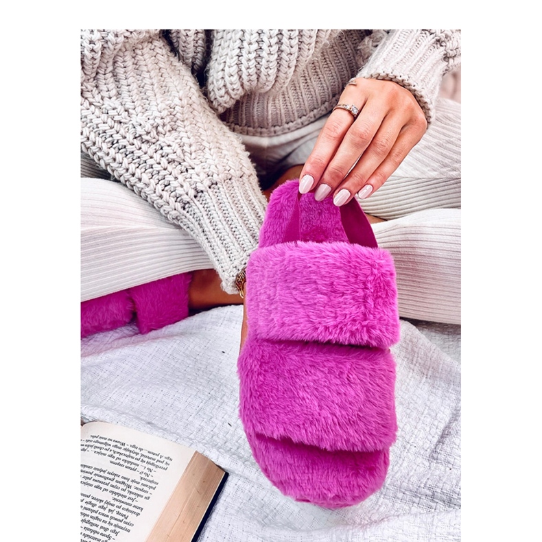 Papuci dama Rhodes Fuchsia cu banda elastica - Inello roz 1