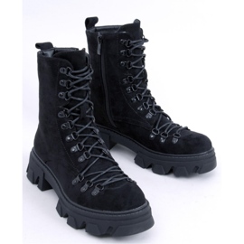 Botine Conor Black worker cu șireturi - Inello negru 1