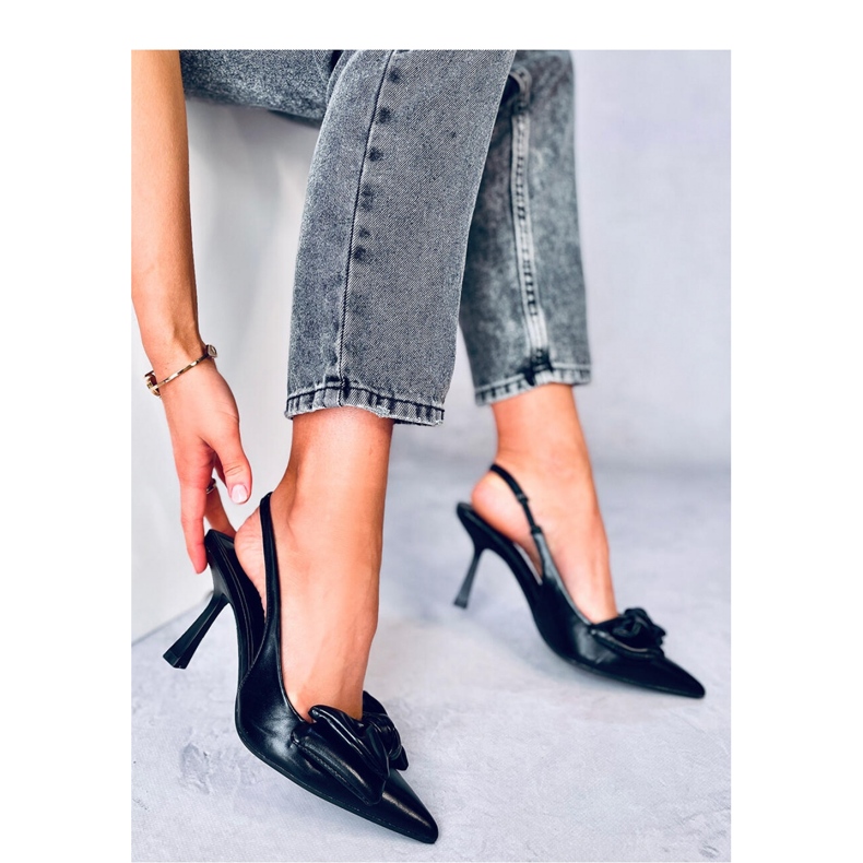 Deluna Stilo negru cu toc deschis - Inello 2