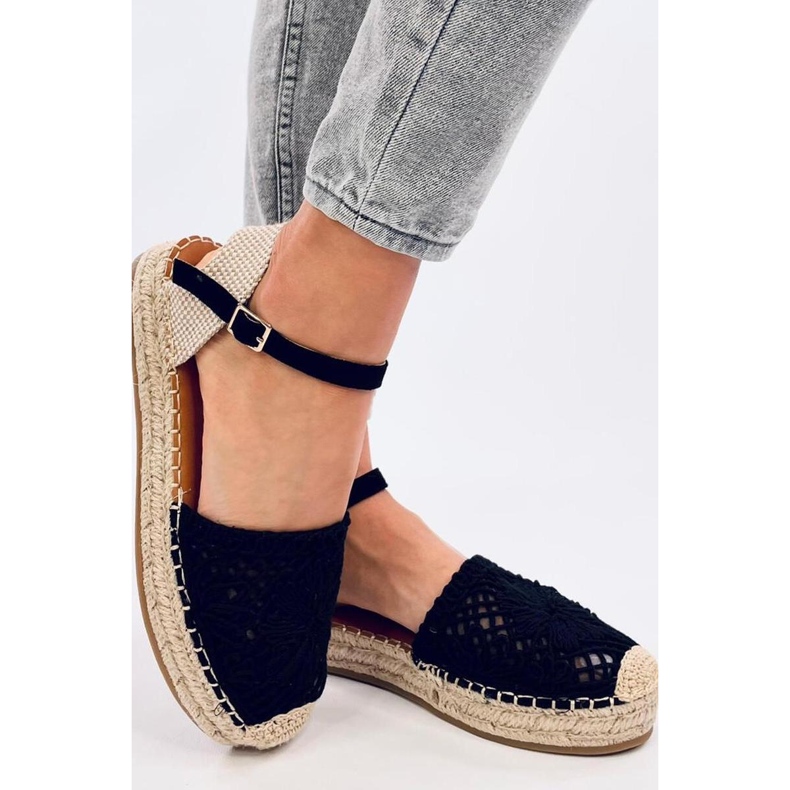 Sandale espadrile Premat Negre ajurate - Inello negru 1