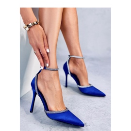 Pompe stiletto Conway Blue cu strasuri - Inello 1