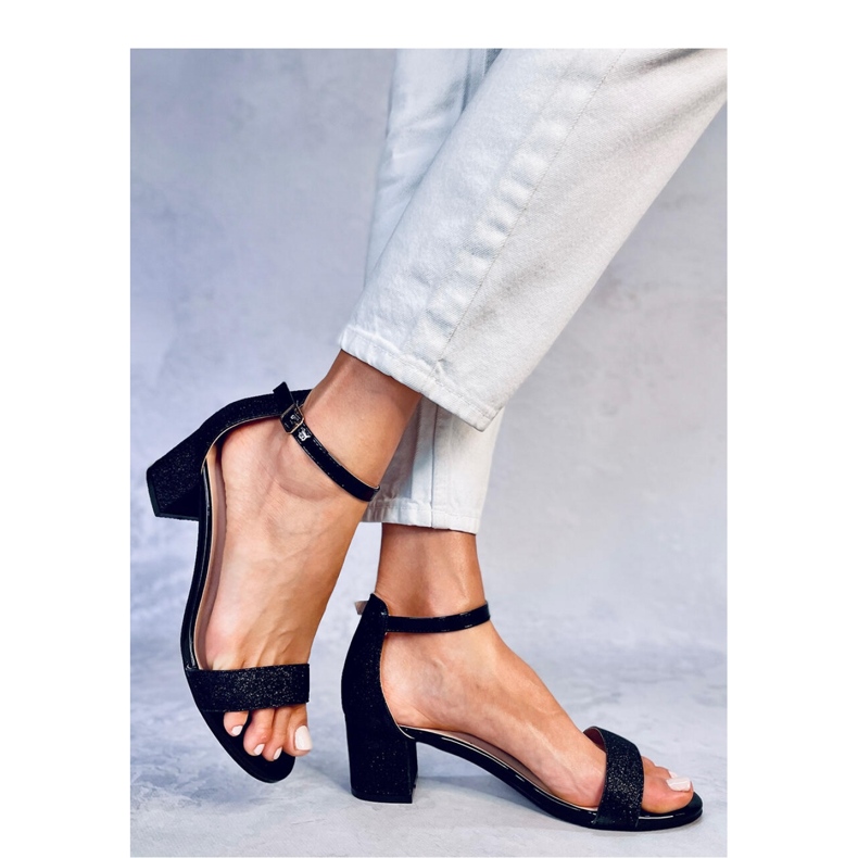 Costello Sandale negre cu toc - Inello negru 1