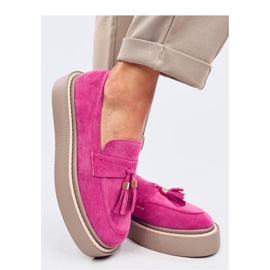 Mocasini Trinity Fuchsia cu franjuri - Inello roz 1