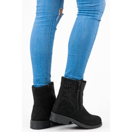 Abloom Cizme de toamna din piele intoarsa negru 1