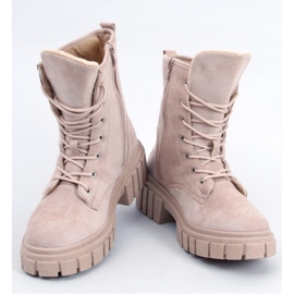 Botine Kelis Beige cu siret - Inello bej 1