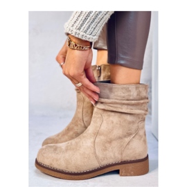 Botine cu volane Bracy Khaki - Inello bej 1