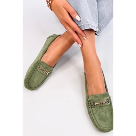Mocasini de dama din piele intoarsa Sourd L.GREEN - Inello verde 1