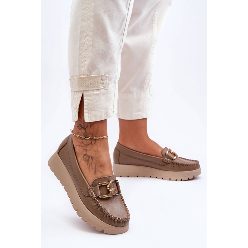 Step in style Mocasini Model Desmond 10141 Piele Bej Inchis - Pas in stil 1
