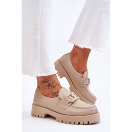 Step in style Pantofi Model Mocasini Rayhan 20089 Bej - Pas in stil 2