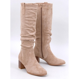 Cizme Pinsoni Khaki cu volane bej 1 Cizme Pinsoni Khaki cu volane bej 1
