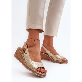 Step in style Sandale Model Sergio Leone SK301 Gold Snake - Pas in stil galben 1
