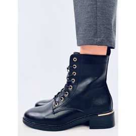 Botine Ango Black cu siret negru 3