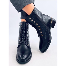Botine Ango Black cu siret negru 5