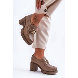 Step in style Pantofi Model Harmell 20097 Piele Bej Inchis - Pas in stil 1
