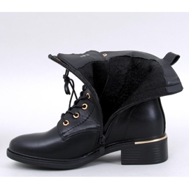 Botine Ango Black cu siret negru 2