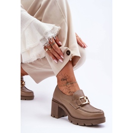 Step in style Pantofi Model Harmell 20097 Piele Bej Inchis - Pas in stil 2
