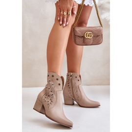 Step in style Cizme Model Lewski 3613 Bej Piele - Pas in stil 1 Step in style Cizme Model Lewski 3613 Bej Piele - Pas in stil 1