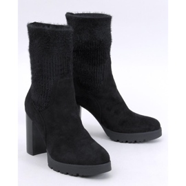 Carlini Botine negre cu toc înalt cu manșetă elastică negru 1