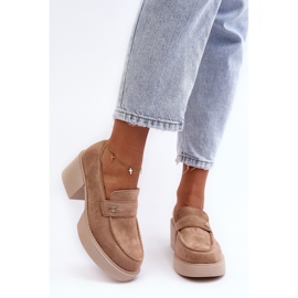 PS1 Pantofi de dama bej cu toc inalt 1