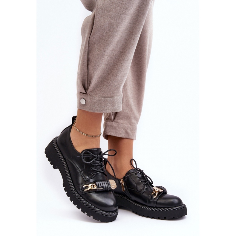 S.Barski Pantofi negri de dama cu platforma negru 1