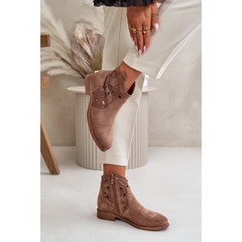 S. BARSKI Cizme de dama cu o partea superioara ajurata S.Barski maro 2