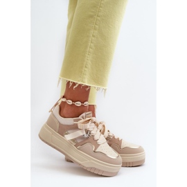 Pantofi sport cu platforma bej 1 Pantofi sport cu platforma bej 1