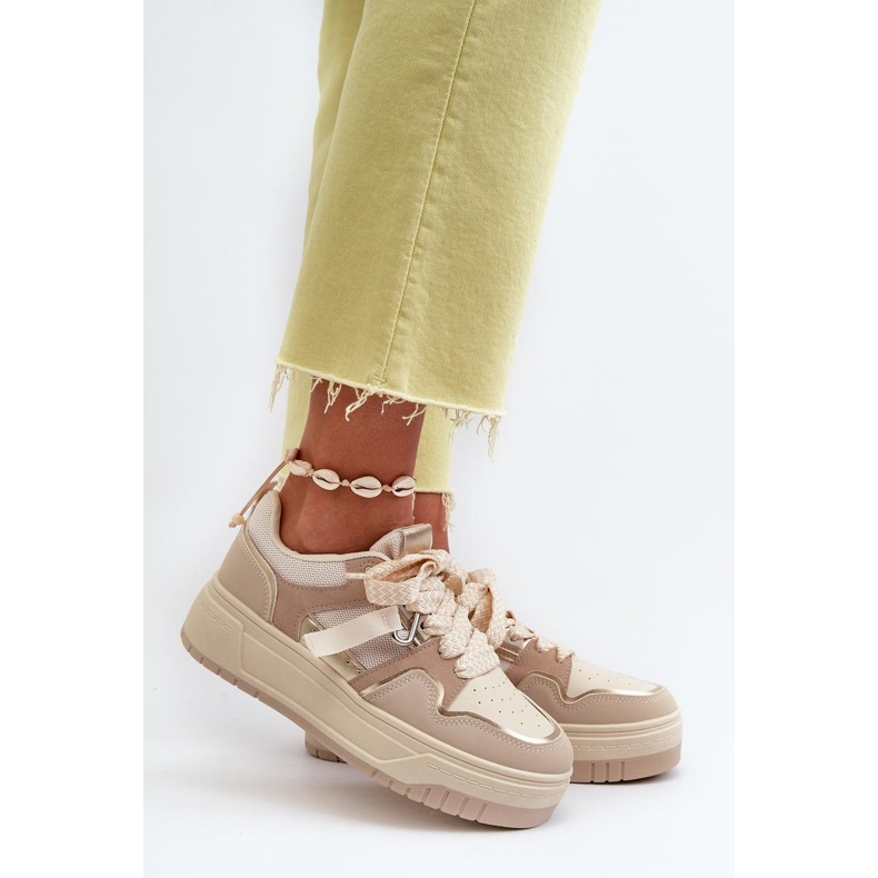 Pantofi sport cu platforma bej 1 Pantofi sport cu platforma bej 1