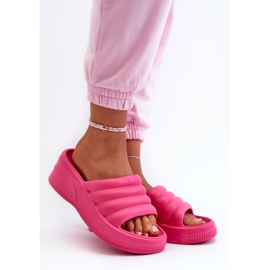 Papuci de dama cu platforma Fuchsia roz 1
