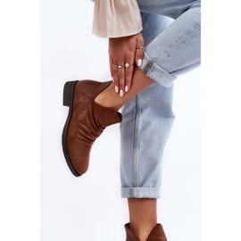 Botine de dama maro cu volane 2 Botine de dama maro cu volane 2