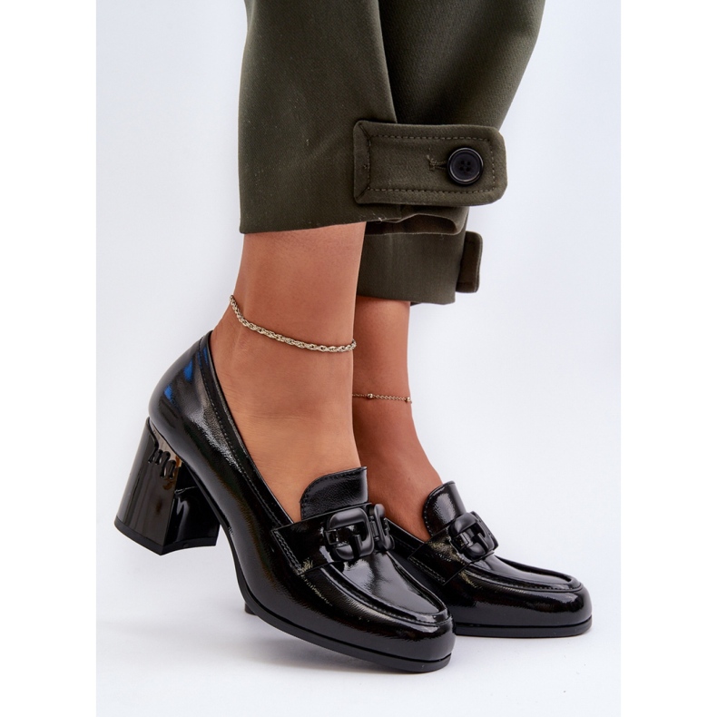 S.Barski Pantofi de dama cu toc inalt, lacuiti Negru 1