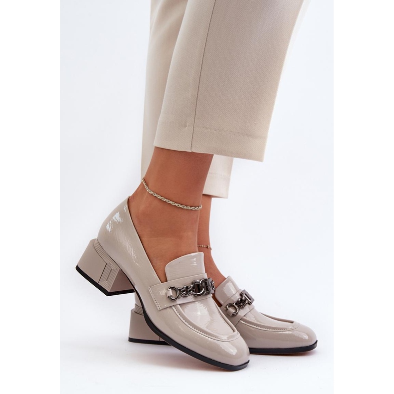 S. BARSKI Pompe lacuite cu bloc S.Barski Grey gri 1 S. BARSKI Pompe lacuite cu bloc S.Barski Grey gri 1