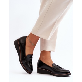 Pantofi de damă cu pană neagră lejeră negru 2 Pantofi de damă cu pană neagră lejeră negru 2