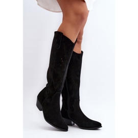 Cizme superioare ajurate Zazoo Black negru 1