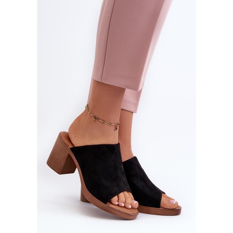 Flip-flops negri eleganti cu toc inalt negru 1